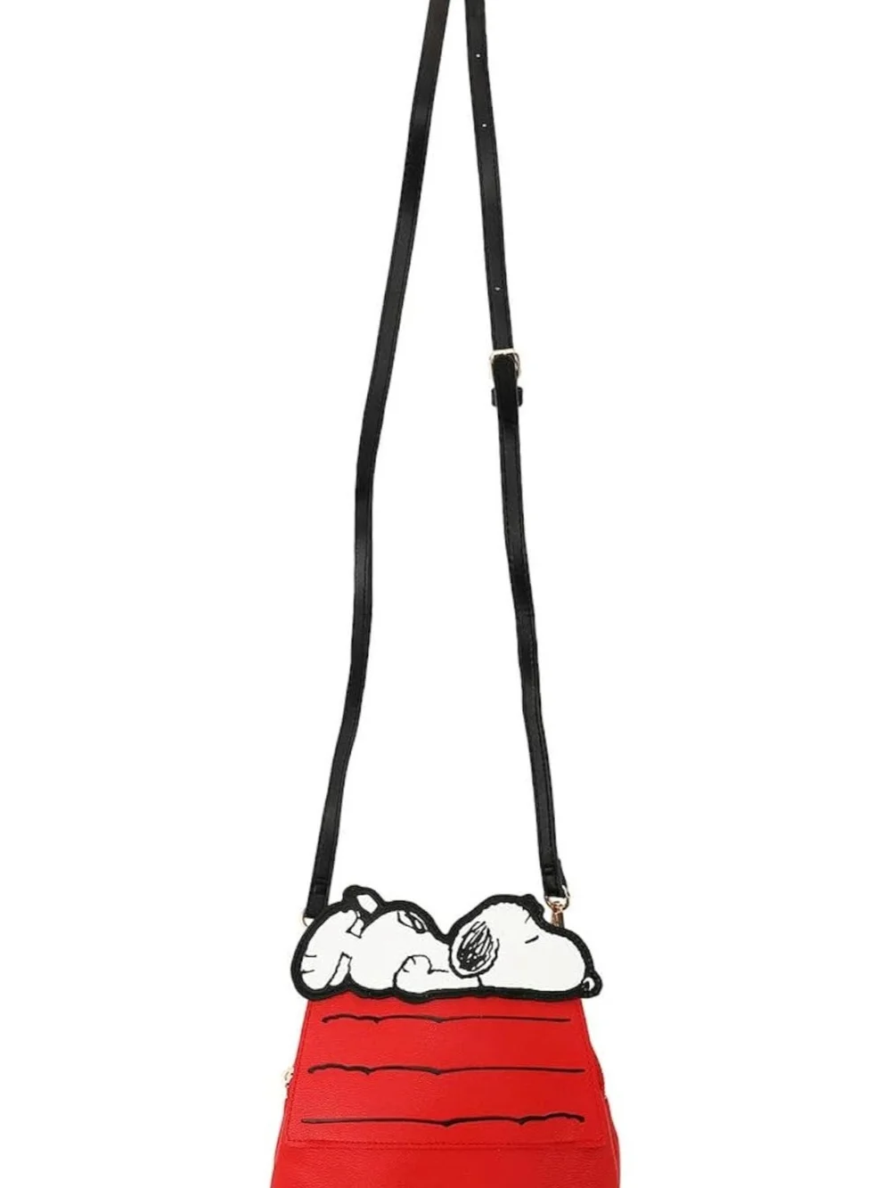 Peanuts Snoopy Sleeping on Doghouse Crossbody Bag | Red & Black Novelty Purse